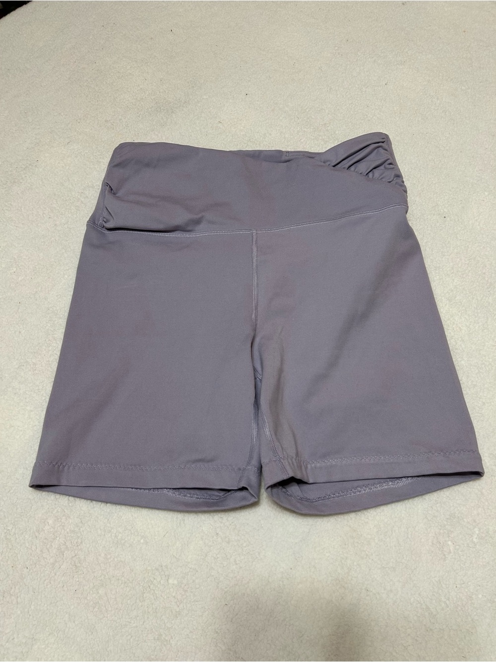 Yogalicious High-Waist Bike Shorts in Dusty Lavender